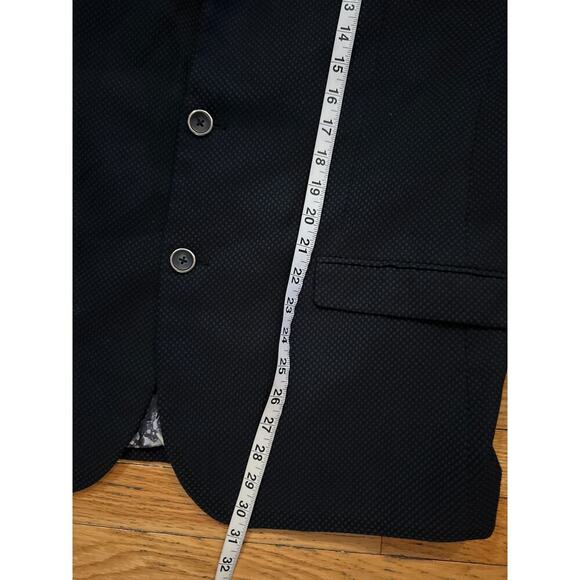 Paisley & Gray Slim Fit Blazer 44R Black Textured Sport Coat Butterfly Lining - Picture 9 of 10
